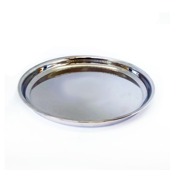 Stainless Steel Beaded Khumcha Thali - Size 14"