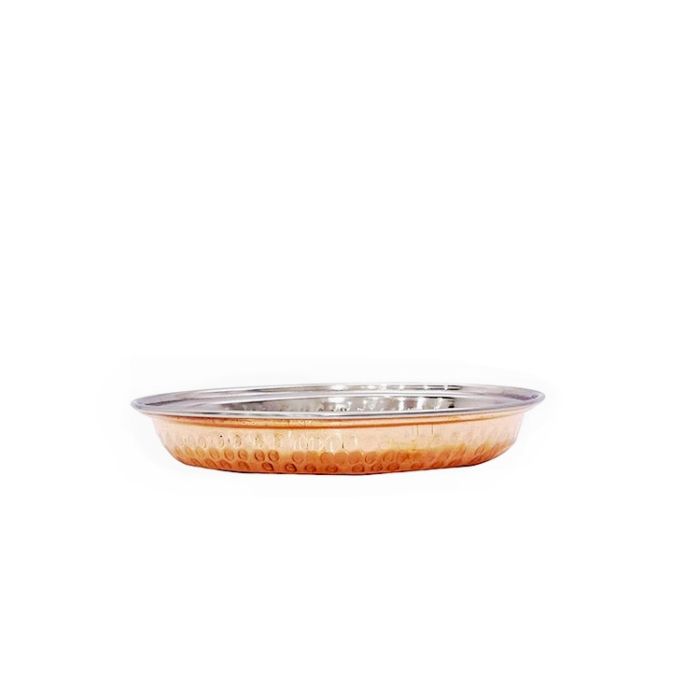 Copper Hammered Oval Dish 19cm No 1