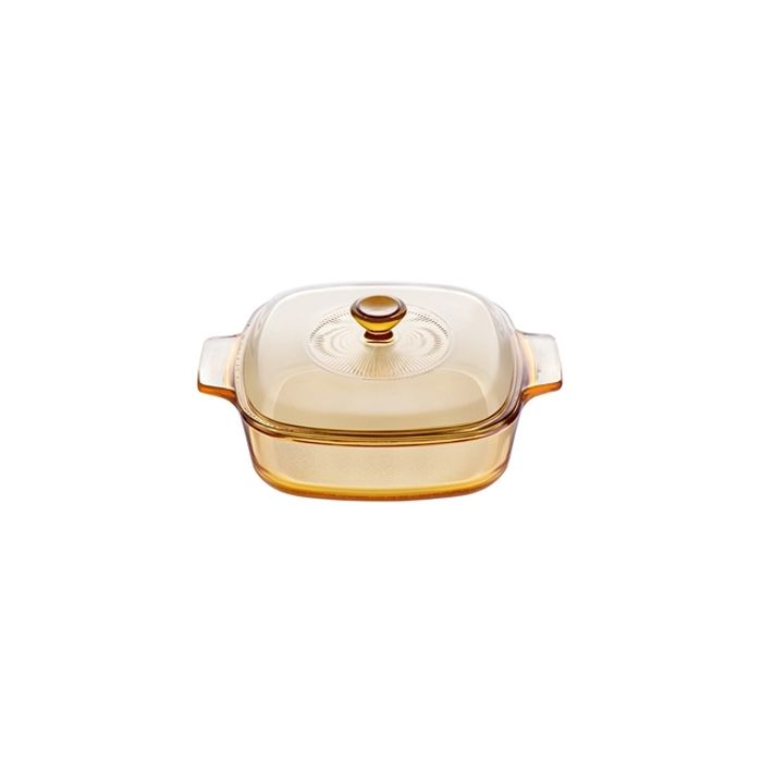 Visions Reverse Square Casserole 1L with Glass Cover