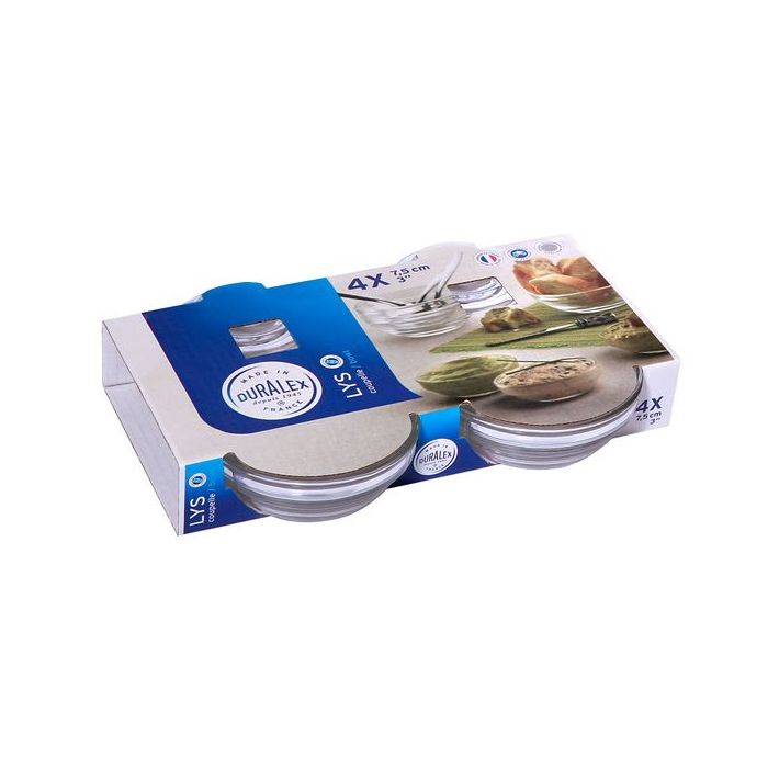 Duralex Stackable Clear Bowl Pack Of 4