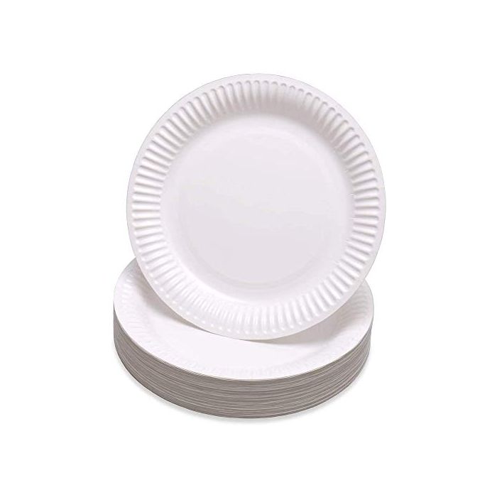 Round White Paper Plates Disposable 23cm - Pack of 100
