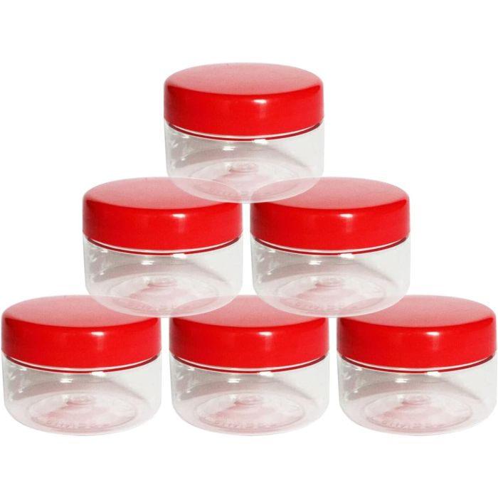 Sunpet 150 ml Red Top Plastic Food Storage Jars Canisters (6 Pack)
