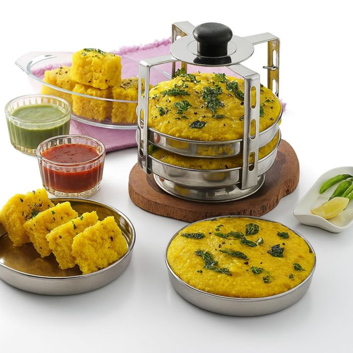 Stainless Steel Dhokla Maker 4 Plates