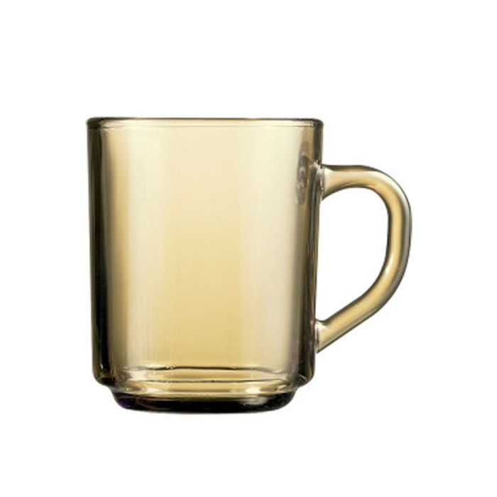 Duralex Eclipse Bock Black Stackable Glass Coffee Cup Mug 250ml (Pack of 6)