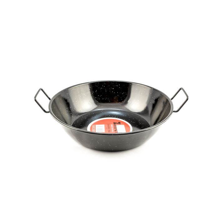  Enamel Pan 20cm Black with Two Handles