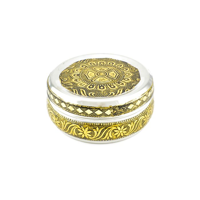 Indian Traditional Matka Dabba Container No 11 Gold Oxidize Finish