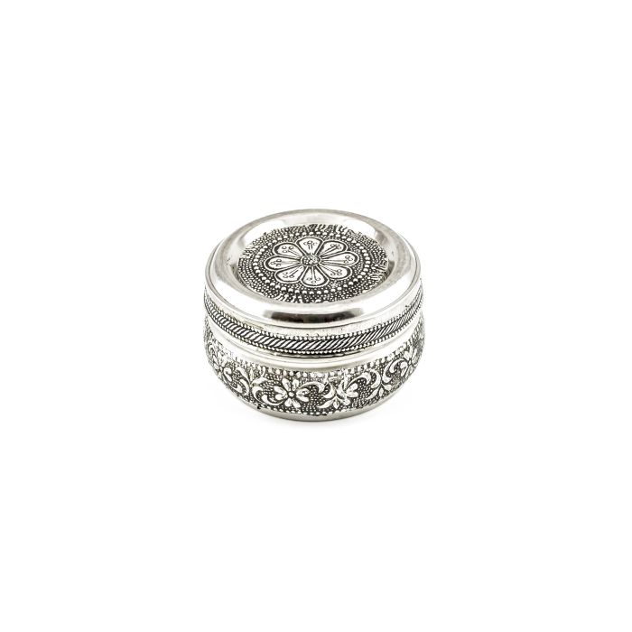 Oxidise Matka Dabba No-7 Silver Oxidize Finish