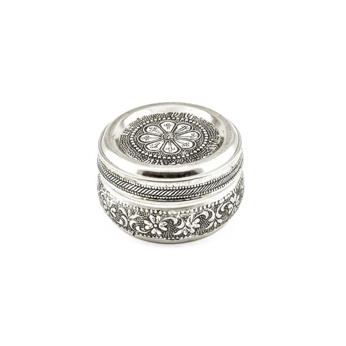 Oxidise Matka Dabba No-9 Silver Oxidize Finish