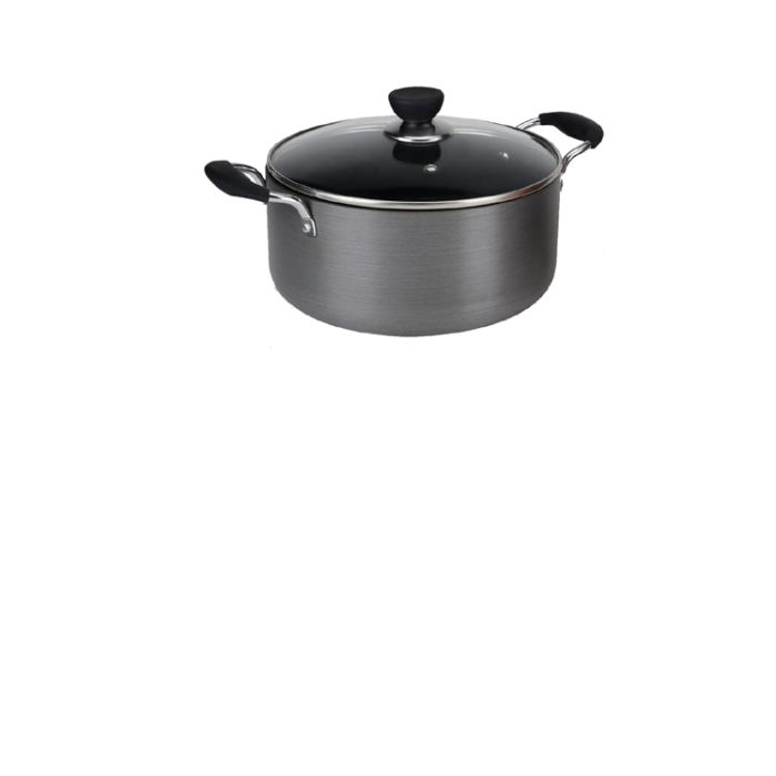 Zinel Hard Anodized Non-Stick Cookware Casserole With Glass Lid - 20 cm