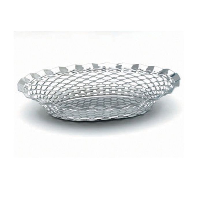 Stainless Steel Oval Crome Basket 25cm