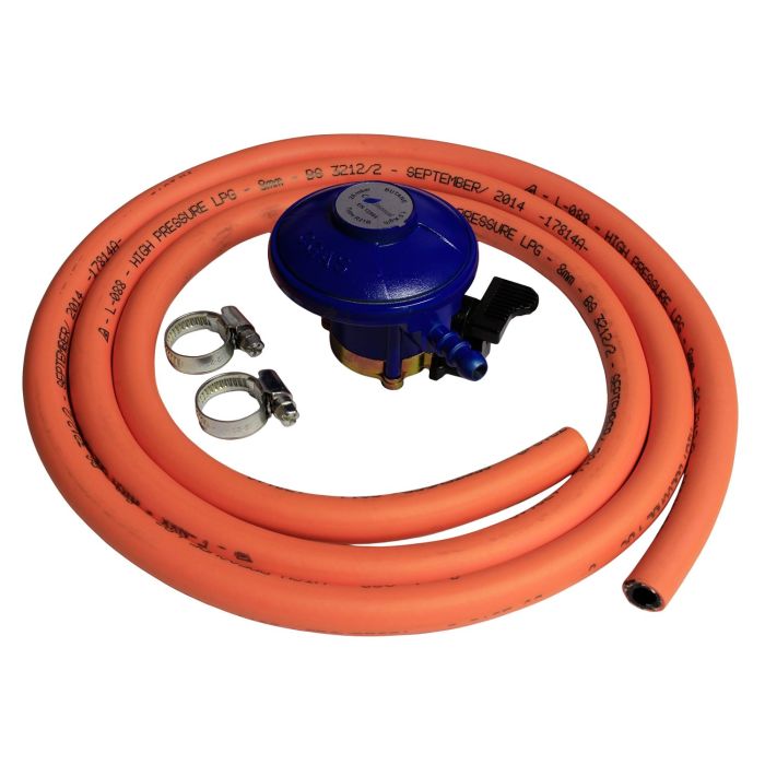 Butane Regulator, Hose & Clip Kit - 8mm