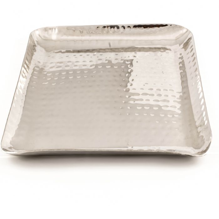 Stainless Steel Hammer Square Platter 20cm