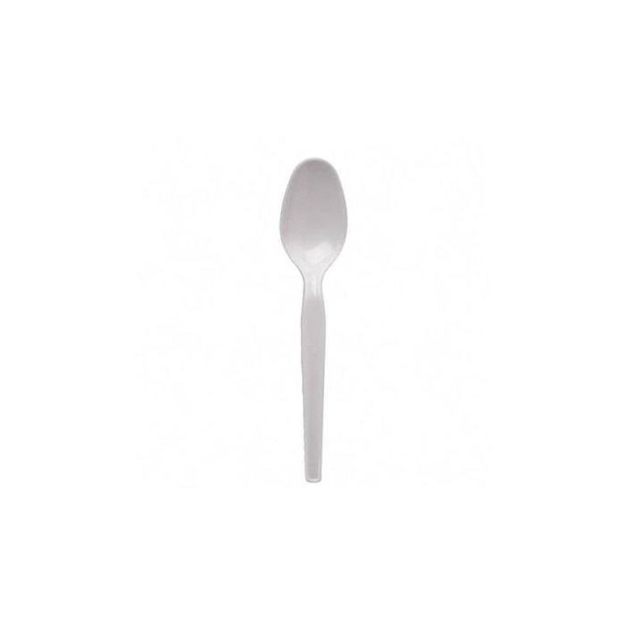White Disposable Plastic Teaspoons Pack of 100