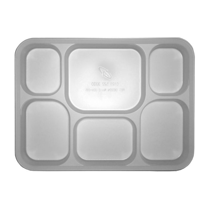 White Plastic 6 Compartment Disposable Trays-25 Pieces