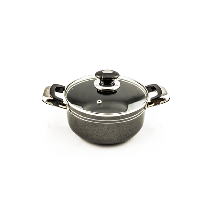 Grey Non-Stick Casserole with Glass Lid – 34 cm