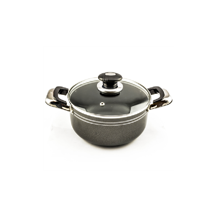 Grey Non-Stick Casserole with Glass Lid – 28 cm