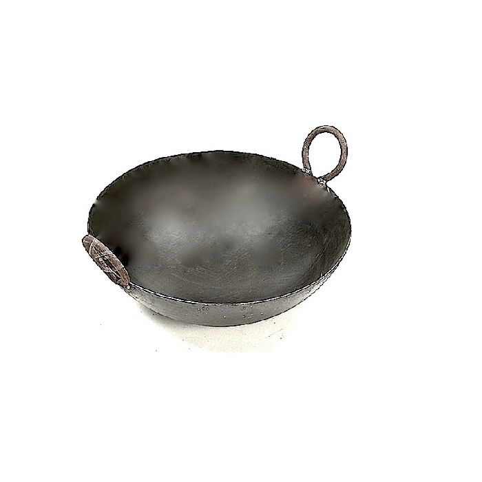 Heavy Duty Iron Kadai 20' With Brass Handles