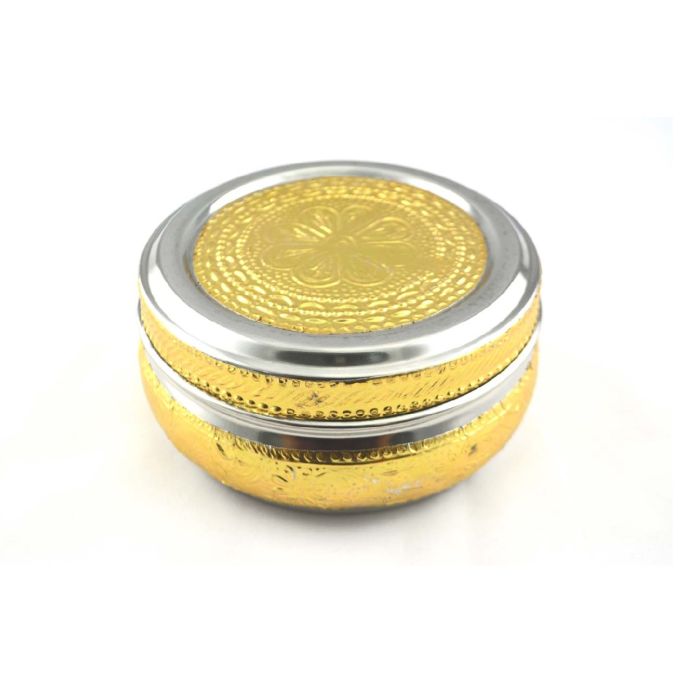 Indian Traditional Gold Mina Matka Dabba Container No.7