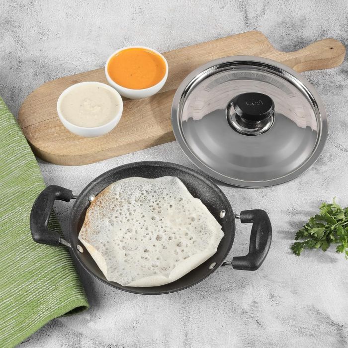 Non Stick Appam Pan 22cm with Lid