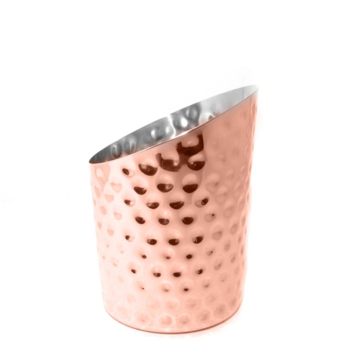 Copper Hammered Angled Serving Cup
