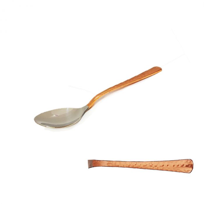 Copper Hammered Textured Handle Baby Spoon