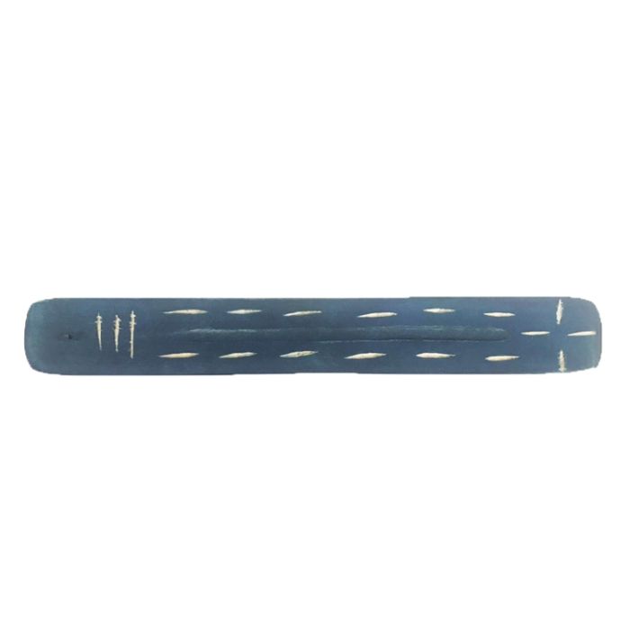 Wooden Flat Incense Stand - Blue