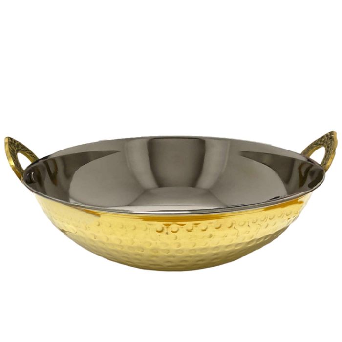 Brass Hammered Serving Kadai 26cm - No 7 