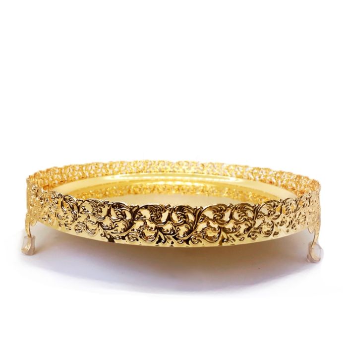 Big Round Gold Tray - 35.5cm