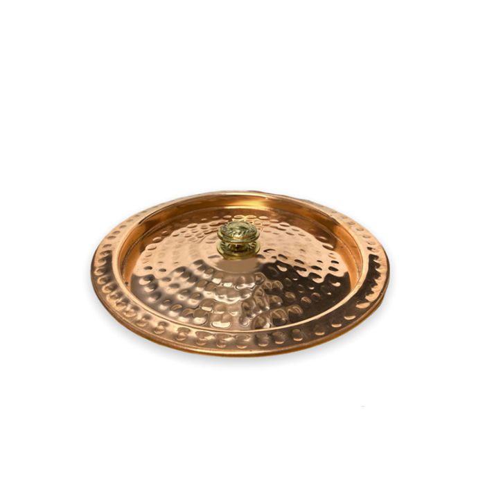 Copper Hammered Flat Lid 13cm - No 1