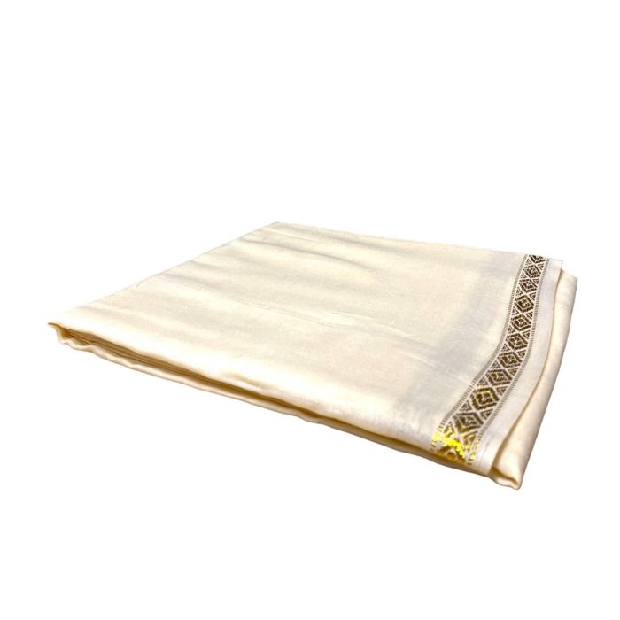 Dhoti - Cream With Gold Boarder