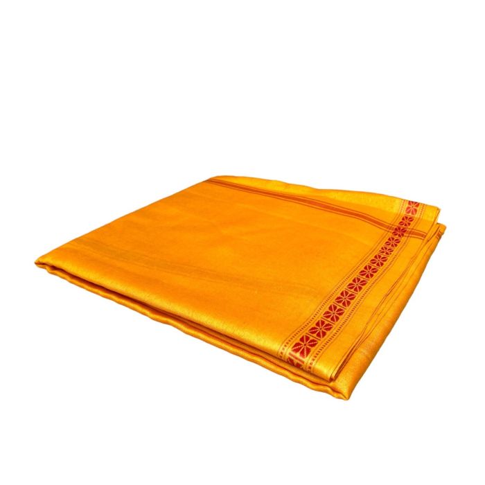 Dhoti - Orange With Red Boarder