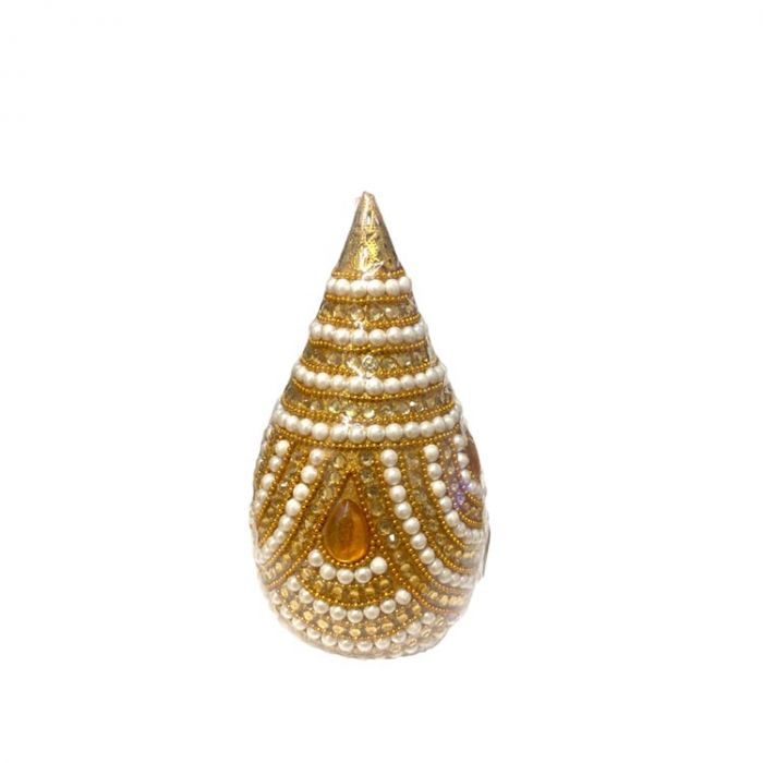 Decorated Coconut  With Gold And White Gems
