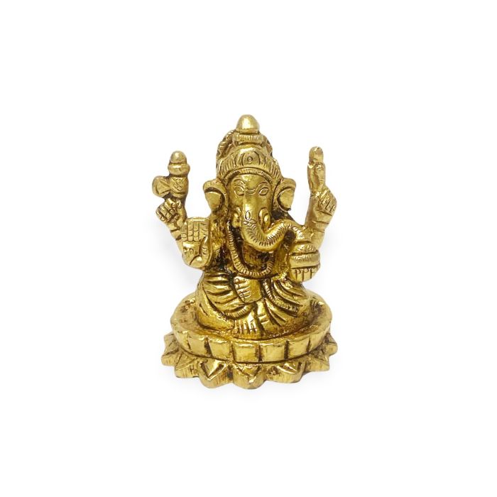 Antique Brass Solid Ganesh - Small 2.5