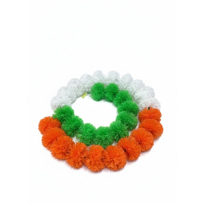 Pom Pom Ladi Big Orange-White-Green 1pc