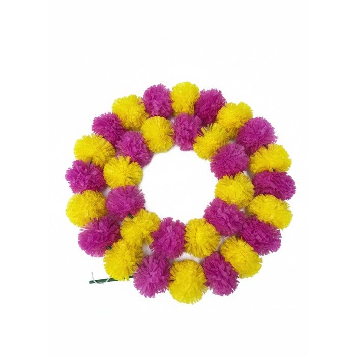 Pom Pom Ladi Big Dark Pink & Yellow 1pc
