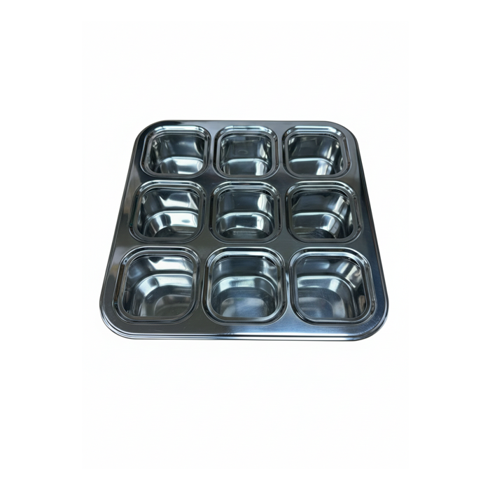 Zinel Square Stainless Steel Spice Box - 24.5cm