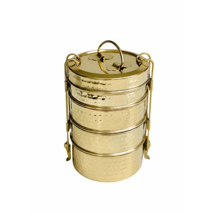 Hammered Brass 4-tier Tiffin Containers
