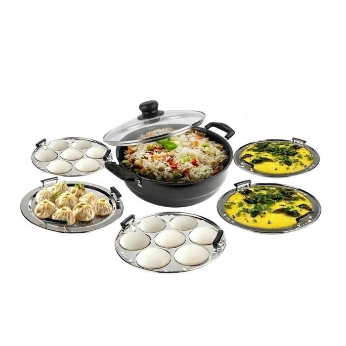 Hard Anodised Multi Kadai 3 in 1