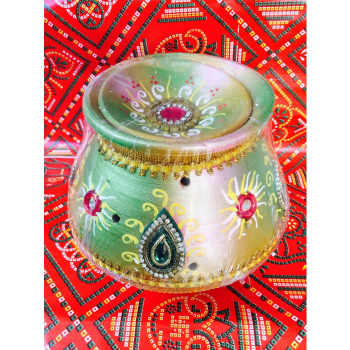 Decorated Clay Garba - Large