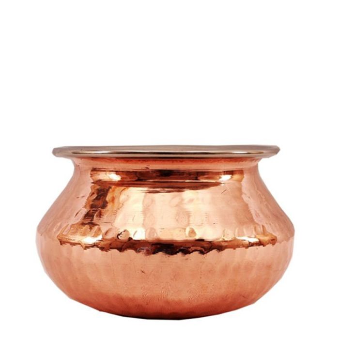 copper hammered punjabi handi no.2(12cm)