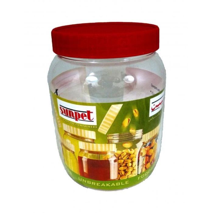 Sunpet 2000 ml Red Top Plastic Storage Jar Canister