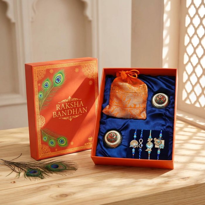 The Peacock Courtyard Classic Rakhi Box 
