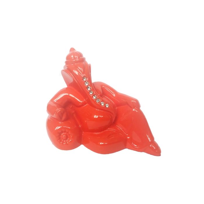 Ganesh Sitting Orange With Diamond - MB-M-1003-O