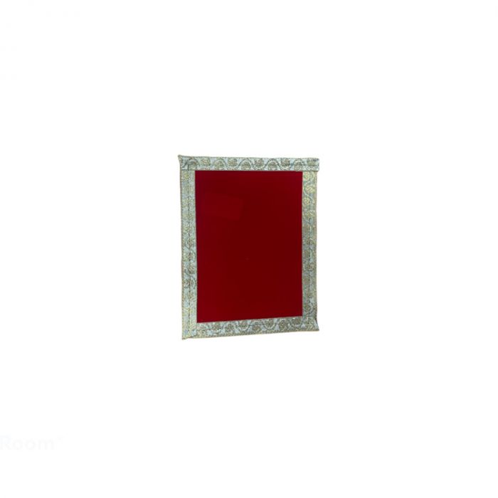Red Velvet Chunri with a Thin Gold Border- Rectangle - 6.5