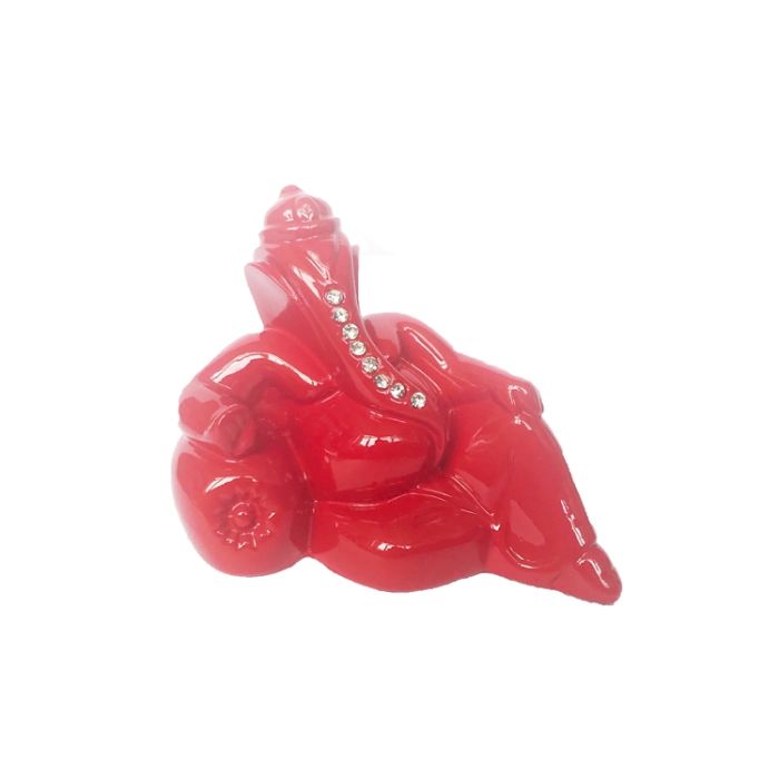 Ganesh Sitting Red With Diamond - M-1003-R