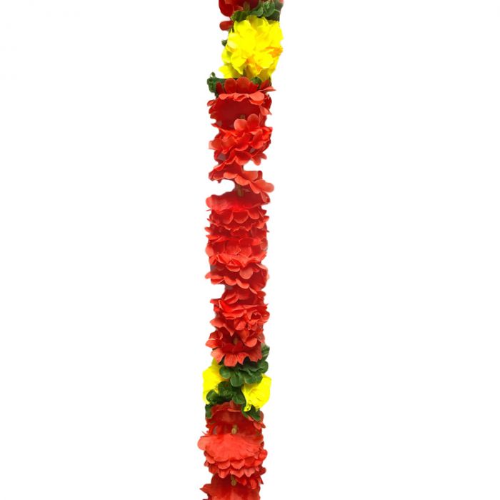 Single String of Artificial Flower Ladi– Red & Yellow - 115cm