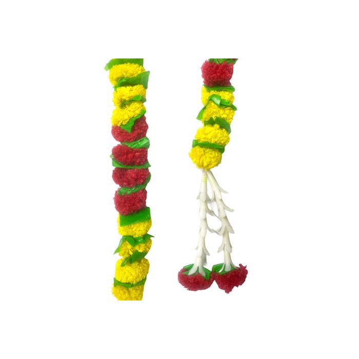 Single String Of Red & Yellow Artificial Flower Ladi - 57