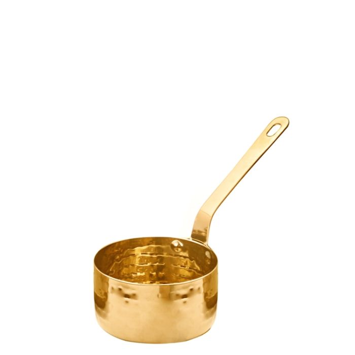 Mini Vintage Brass Effect Sauce Pan - 6.75 oz