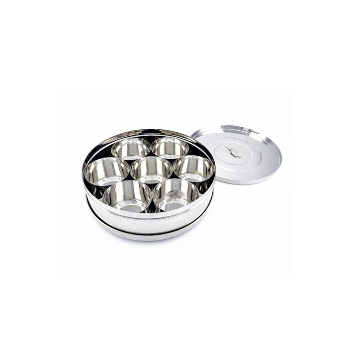 Stainless Steel Spice Box (Masala Dabba) with SS Lid & Cover Size 13