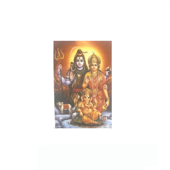 Laminated Sticker Of Shiva With Family